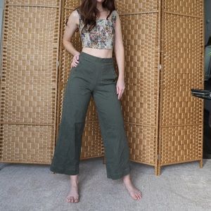 Prologue army green cropped ankle length high waist wide leg chino 2 Target